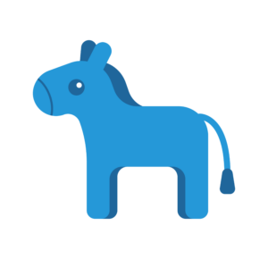 cute Blue donkey representing liberal party