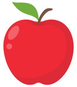 Red apple icon on transparent background