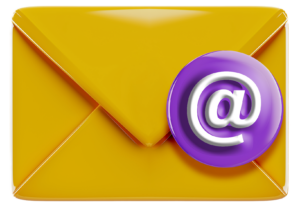 yellow Email envelope icon isolated on transparent background